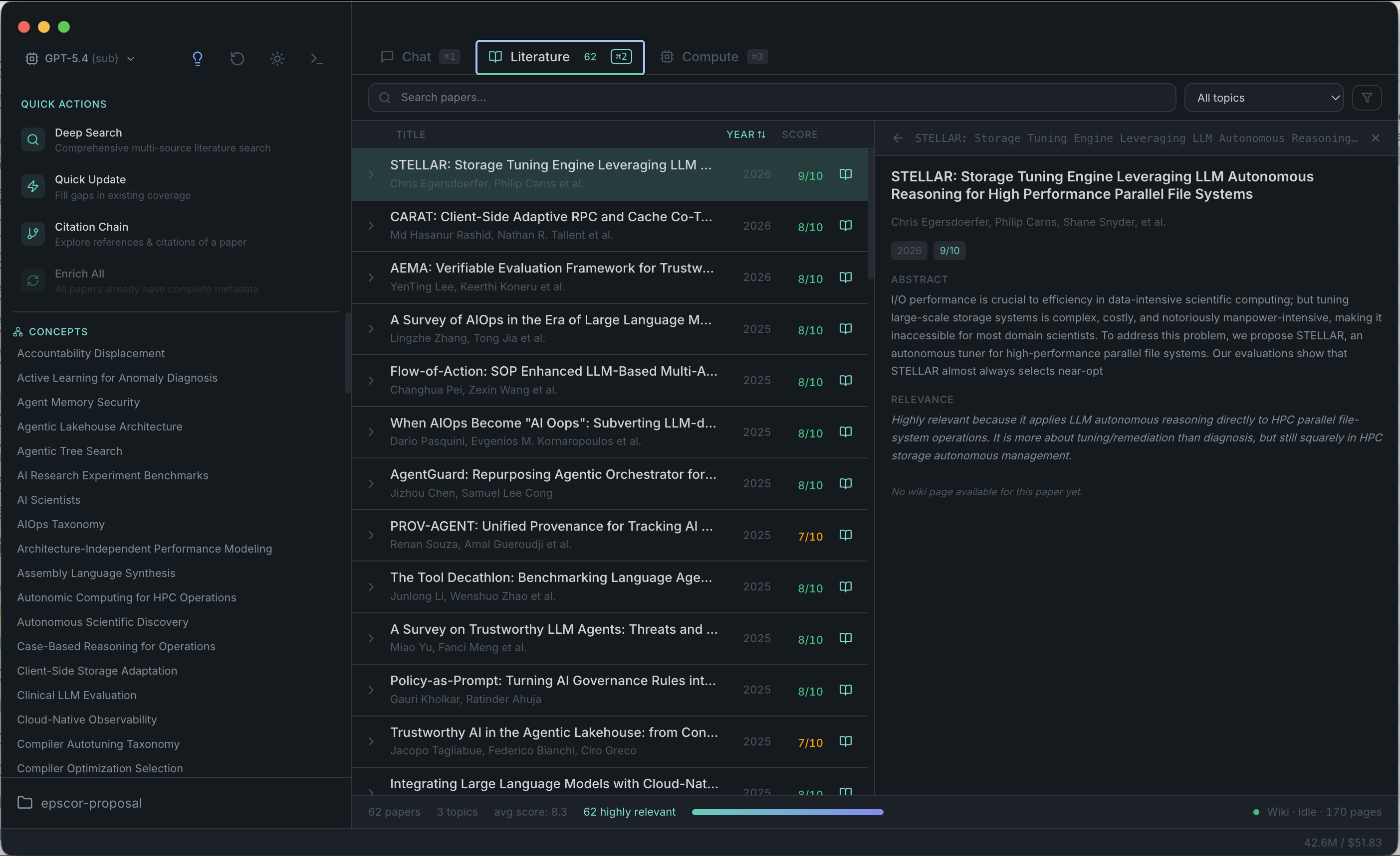 Literature search interface with multi-source results
